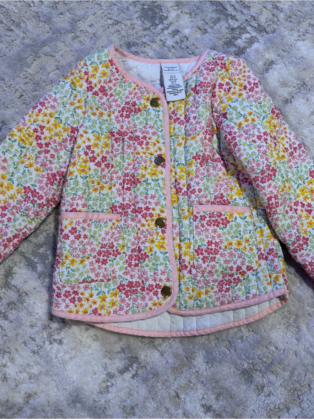 Cupcakes and Cashmere Floral Quilted Soft Jacket Sz 5T